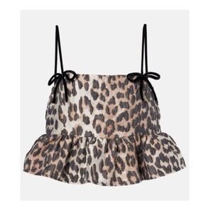 Ganni Peplum Jacquard Top